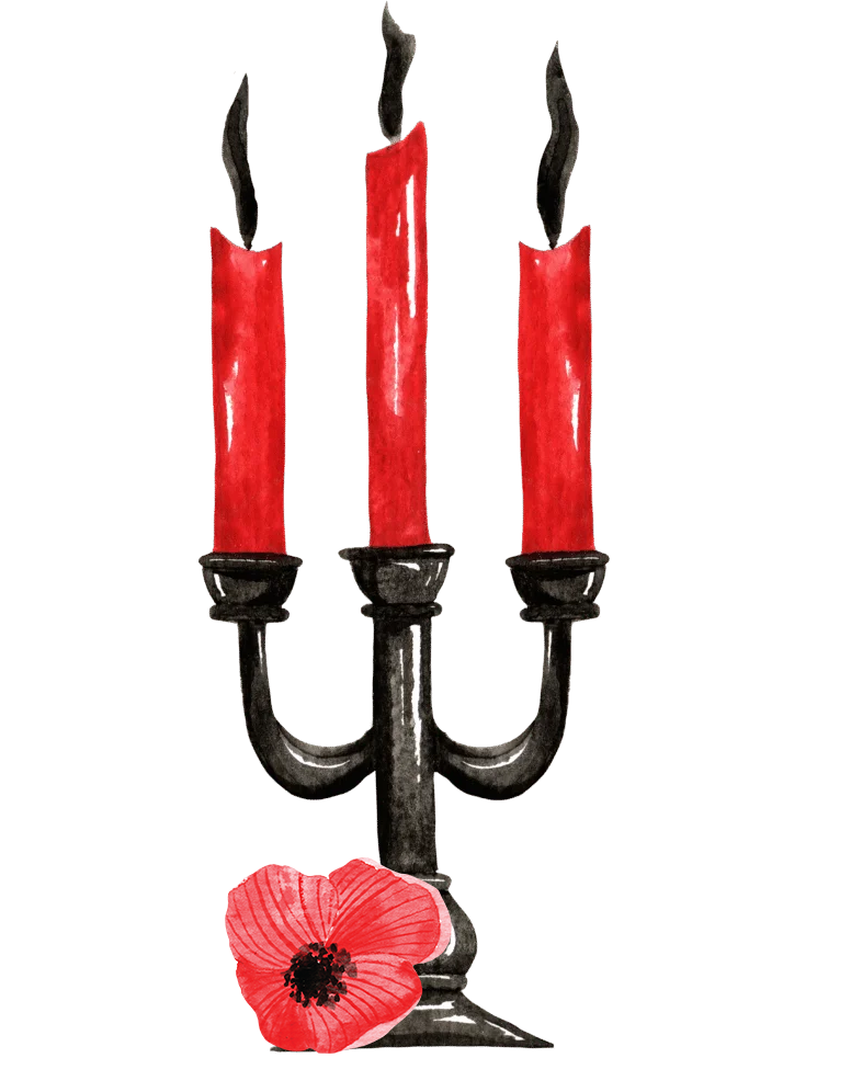 candles-with-flower